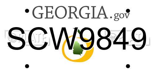 SCW9849 Georgia License Plate