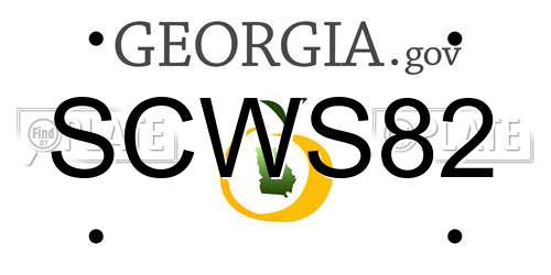 SCWS82 Georgia License Plate