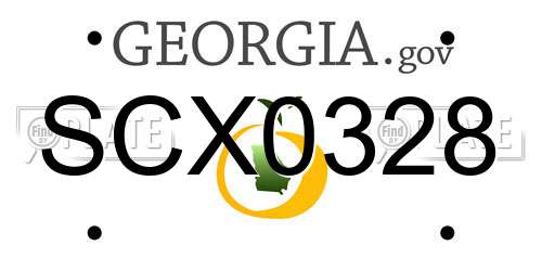 SCX0328 Georgia License Plate
