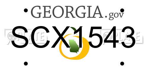 SCX1543 Georgia License Plate