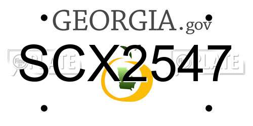 SCX2547 Georgia License Plate