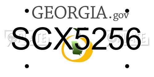 SCX5256 Georgia License Plate