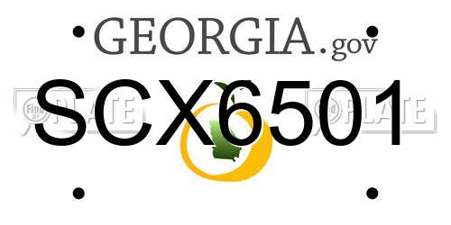 SCX6501 Georgia License Plate