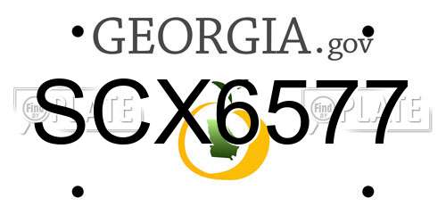 SCX6577 Georgia License Plate