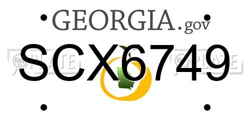 SCX6749 Georgia License Plate