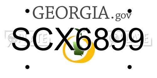SCX6899 Georgia License Plate