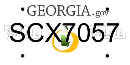 SCX7057 Georgia License Plate