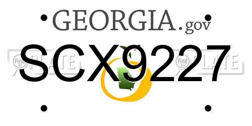 SCX9227 Georgia License Plate