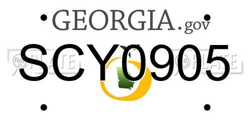 SCY0905 Georgia License Plate