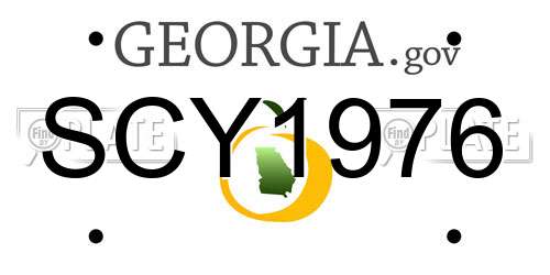 SCY1976 Georgia License Plate