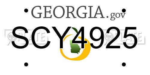 SCY4925 Georgia License Plate