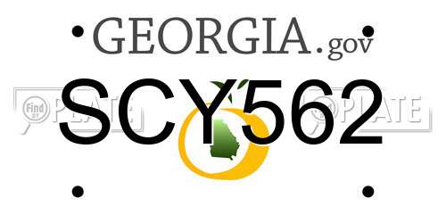 SCY562 Georgia License Plate