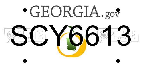 SCY6613 Georgia License Plate