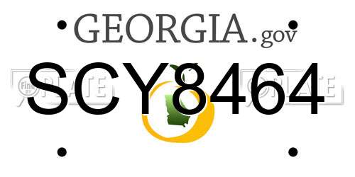 SCY8464 Georgia License Plate