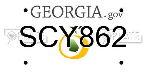 SCY862 Georgia License Plate
