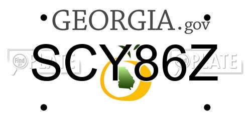 SCY86Z Georgia License Plate
