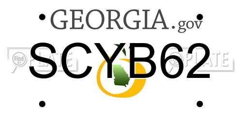 SCYB62 Georgia License Plate