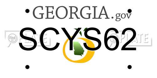 SCYS62 Georgia License Plate