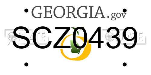 SCZ0439 Georgia License Plate