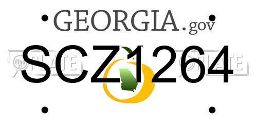 SCZ1264 Georgia License Plate