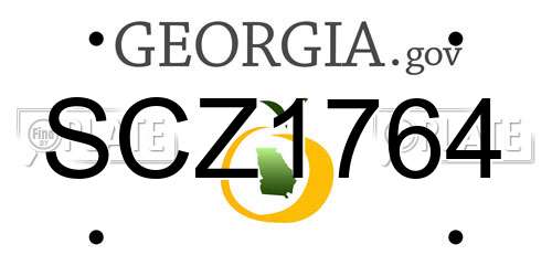 SCZ1764 Georgia License Plate