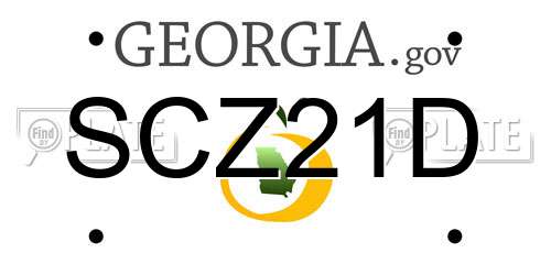SCZ21D Georgia License Plate