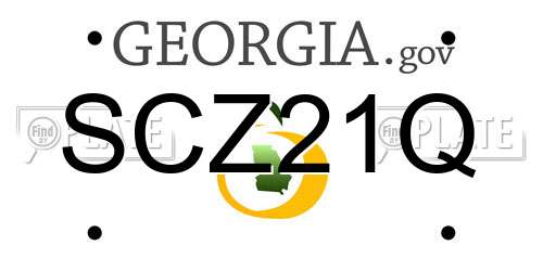 SCZ21Q Georgia License Plate