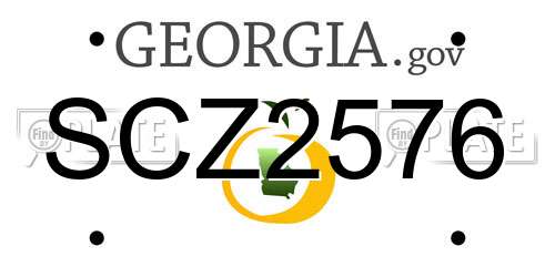 SCZ2576 Georgia License Plate