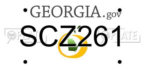 SCZ261 Georgia License Plate