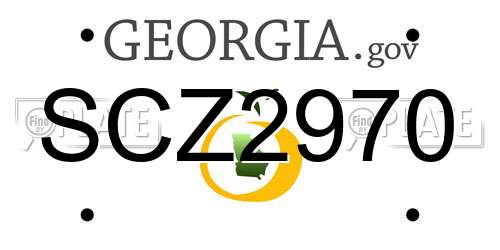 SCZ2970 Georgia License Plate