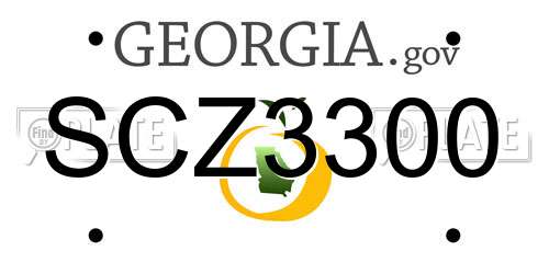SCZ3300 Georgia License Plate