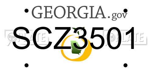 SCZ3501 Georgia License Plate