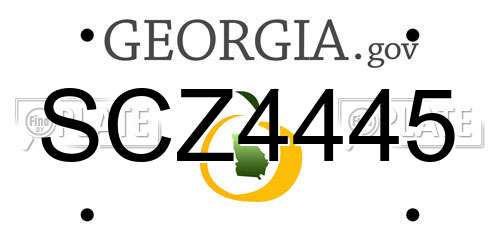 SCZ4445 Georgia License Plate
