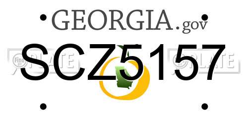 SCZ5157 Georgia License Plate