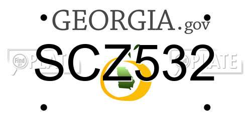 SCZ532 Georgia License Plate