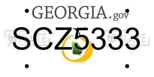 SCZ5333 Georgia License Plate