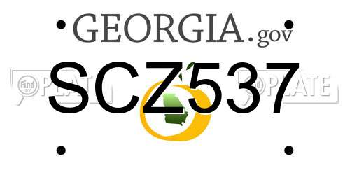 SCZ537 Georgia License Plate