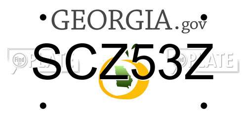 SCZ53Z Georgia License Plate