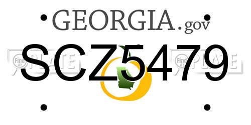 SCZ5479 Georgia License Plate