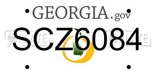 SCZ6084 Georgia License Plate