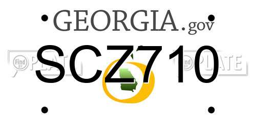 SCZ710 Georgia License Plate