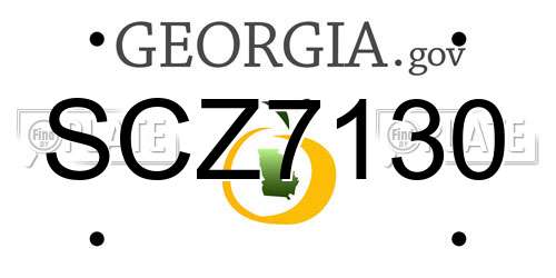 SCZ7130 Georgia License Plate
