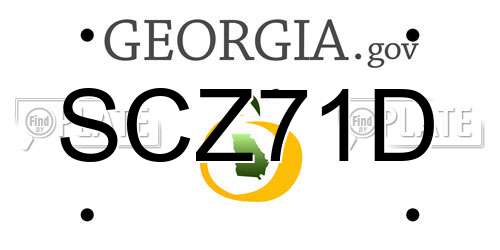 SCZ71D Georgia License Plate