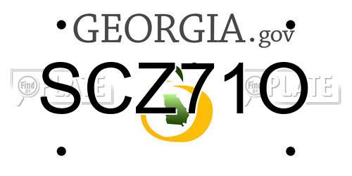 SCZ71O Georgia License Plate