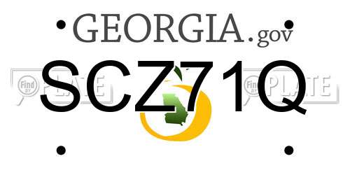 SCZ71Q Georgia License Plate