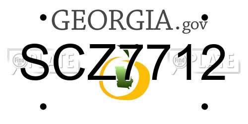 SCZ7712 Georgia License Plate
