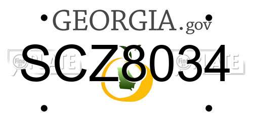 SCZ8034 Georgia License Plate