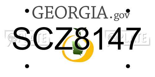 SCZ8147 Georgia License Plate
