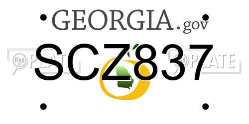 SCZ837 Georgia License Plate