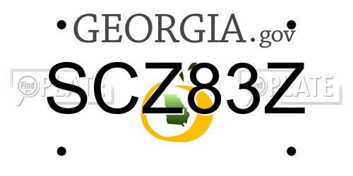 SCZ83Z Georgia License Plate